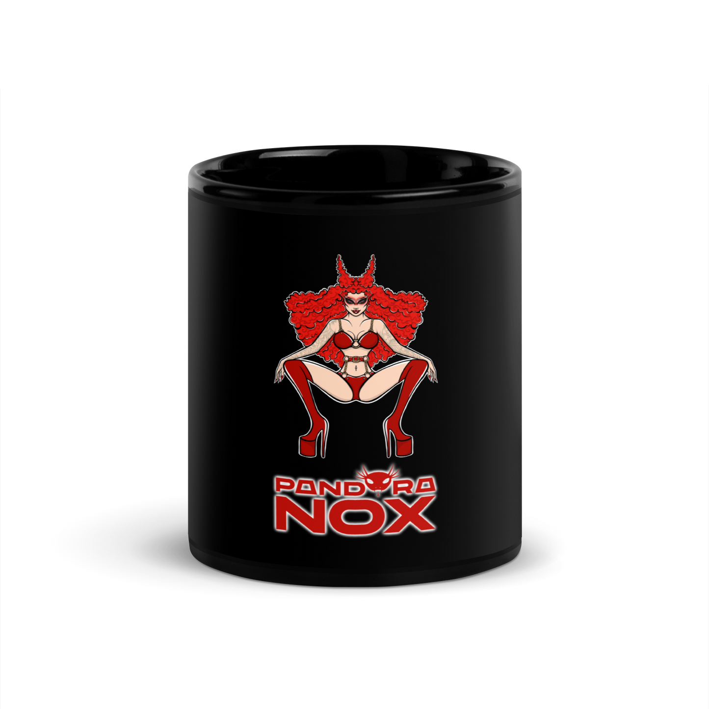 Pandora Nox Black Glossy Mug RED